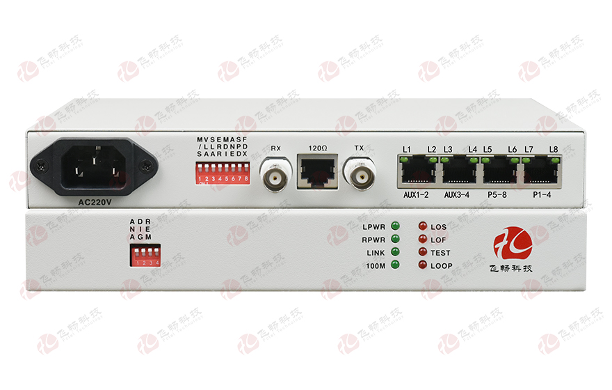 飛暢科技-桌面型8路電話(huà)+4RS232 E1 復(fù)用